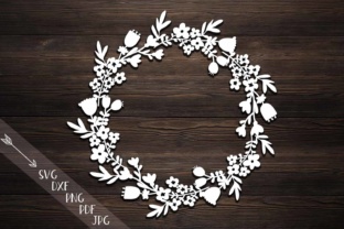 Flower Wreath Paper Cut for Creative Projects
