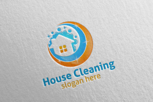 Home Cleaning Service Vector Logo Design and Brand Identity