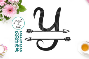 Individual Letter Y, Monogram Letters with Arrows