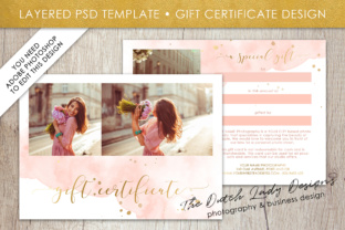 Photography Gift Certificate Template - Photo Gift Card - Watercolor Style - Layered .PSD Files - Design 43