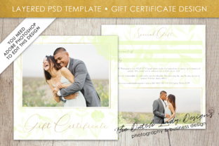 Photography Gift Certificate Template - Photo Gift Card - Watercolor Design - Layered .PSD Files - Design 46