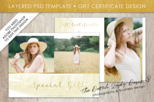 Photography Gift Certificate Template - Photo Gift Card - Watercolor Style - Layered .PSD Files - Design 30